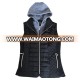 Sleeveless hoody jacket winter vest for lady