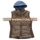 Fleece hood winter vest lady sleeveless jacket waist vest for lady